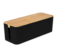 MOZOS Organizer na kable i listwy Czarny Drewno KBO-BK-WOOD - 1095142 - zdjęcie 1